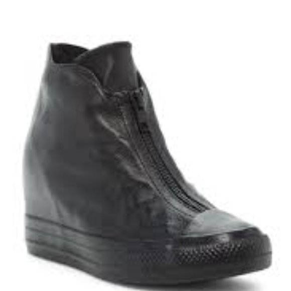 converse wedge black leather